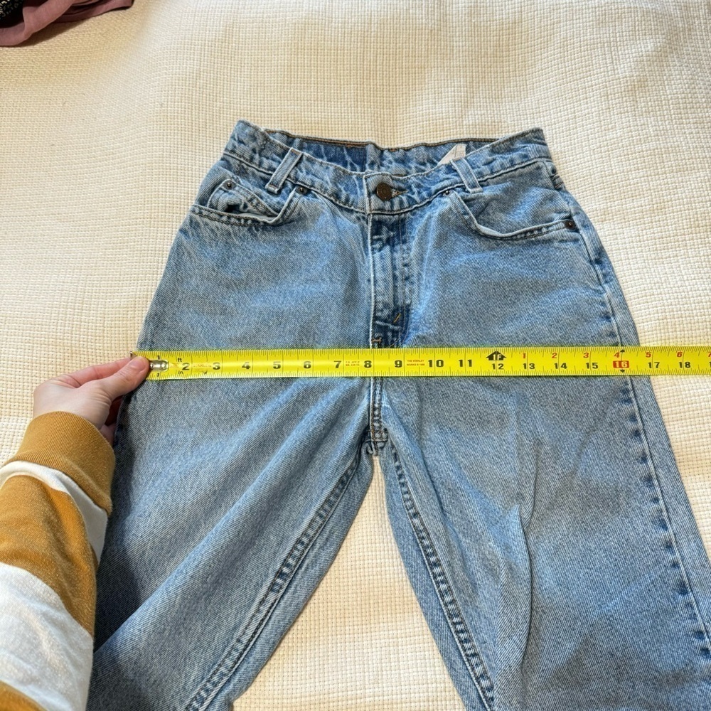 Vintage Orange Tab Levi’s Light Wash Tapered Leg High Rise 24 inch Waist - Picture 9 of 11